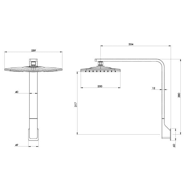 NX Cape Shower Arm and Rose