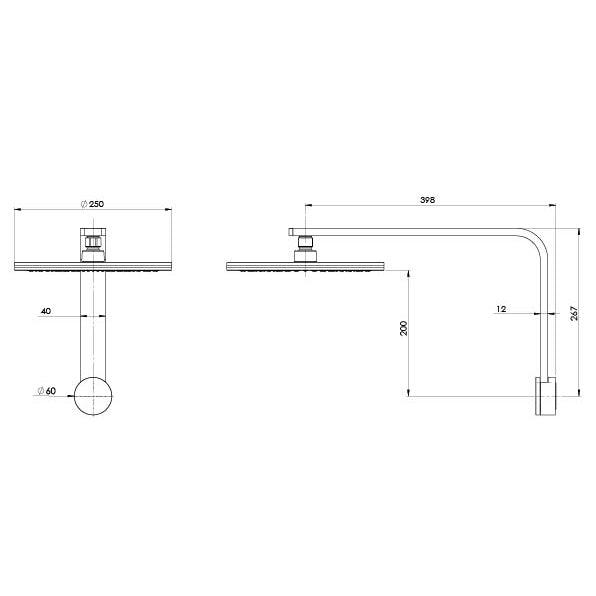 NX Quil Shower Arm and Rose