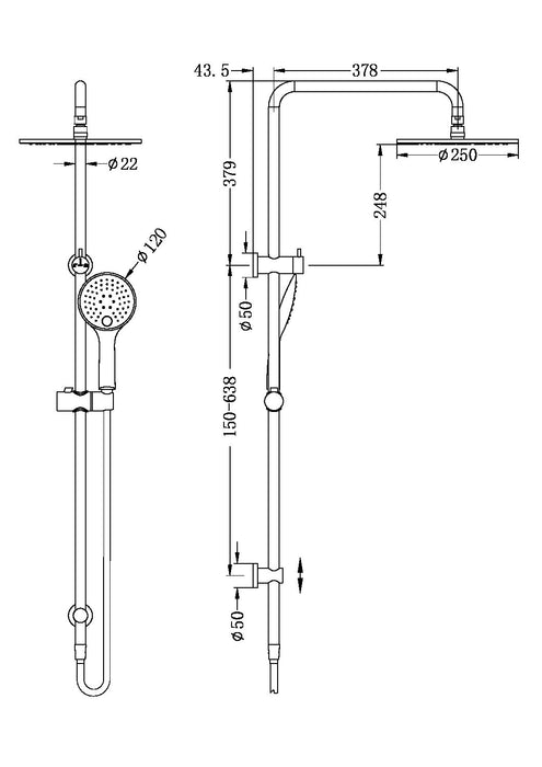 Round Twin Shower