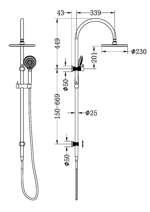 Opal Twin Shower with Air Shower