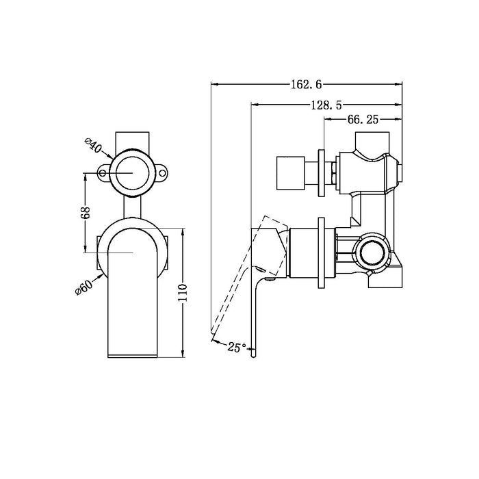 Bianca Diverter Mixer with Seperate Back Plates