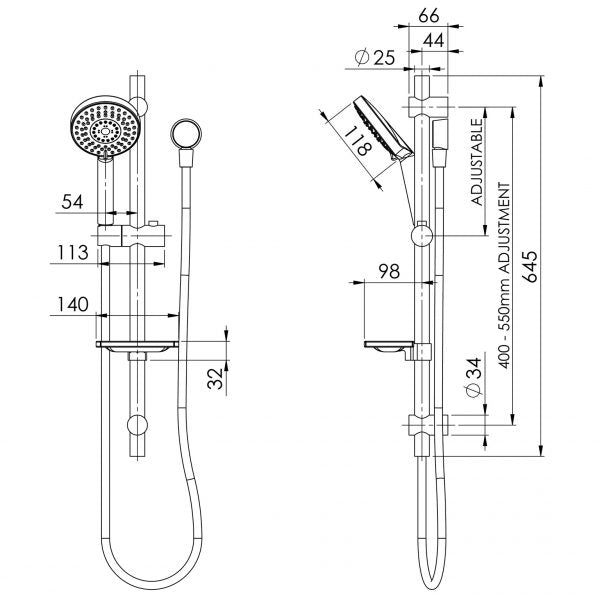 Vivid Rail Shower