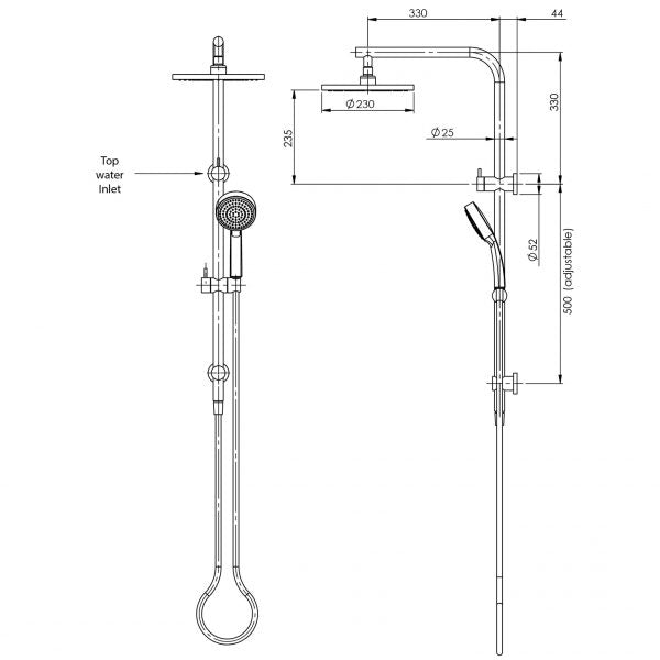 Vivid Slimline Twin Shower