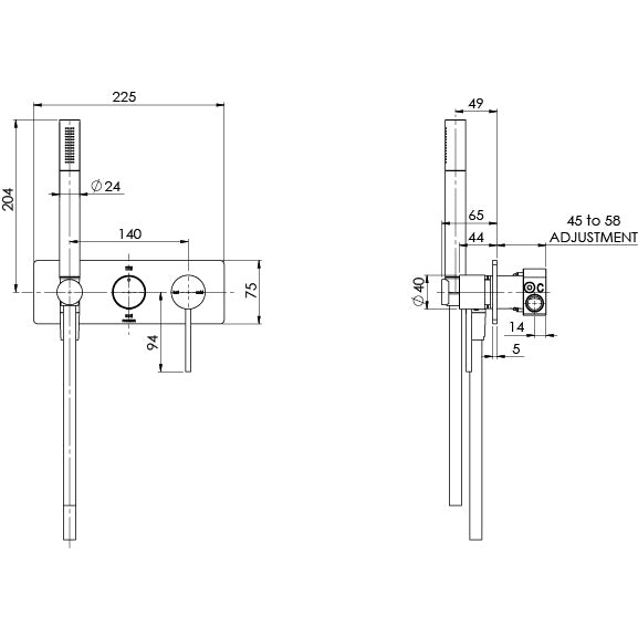 Vivid Slimline Wall Shower System