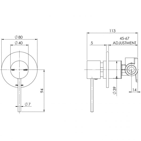 Vivid Slimline SwitchMix Shower Mixer