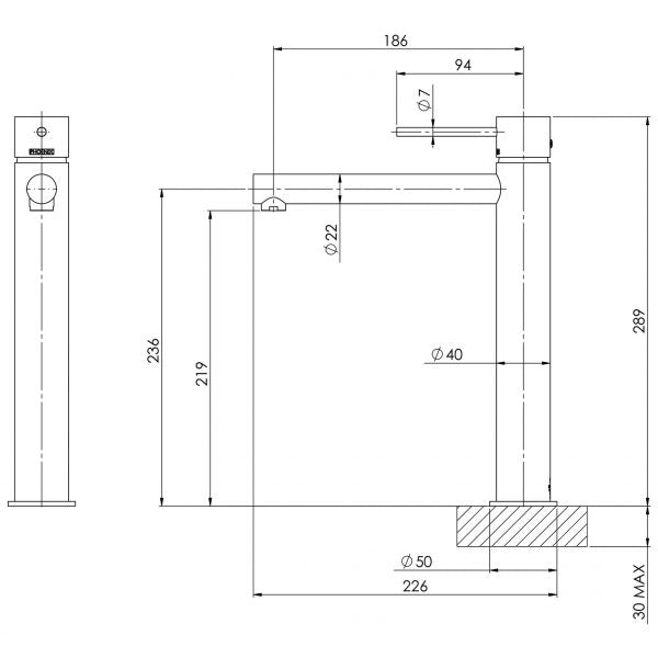 Vivid Slimline Vessel Mixer